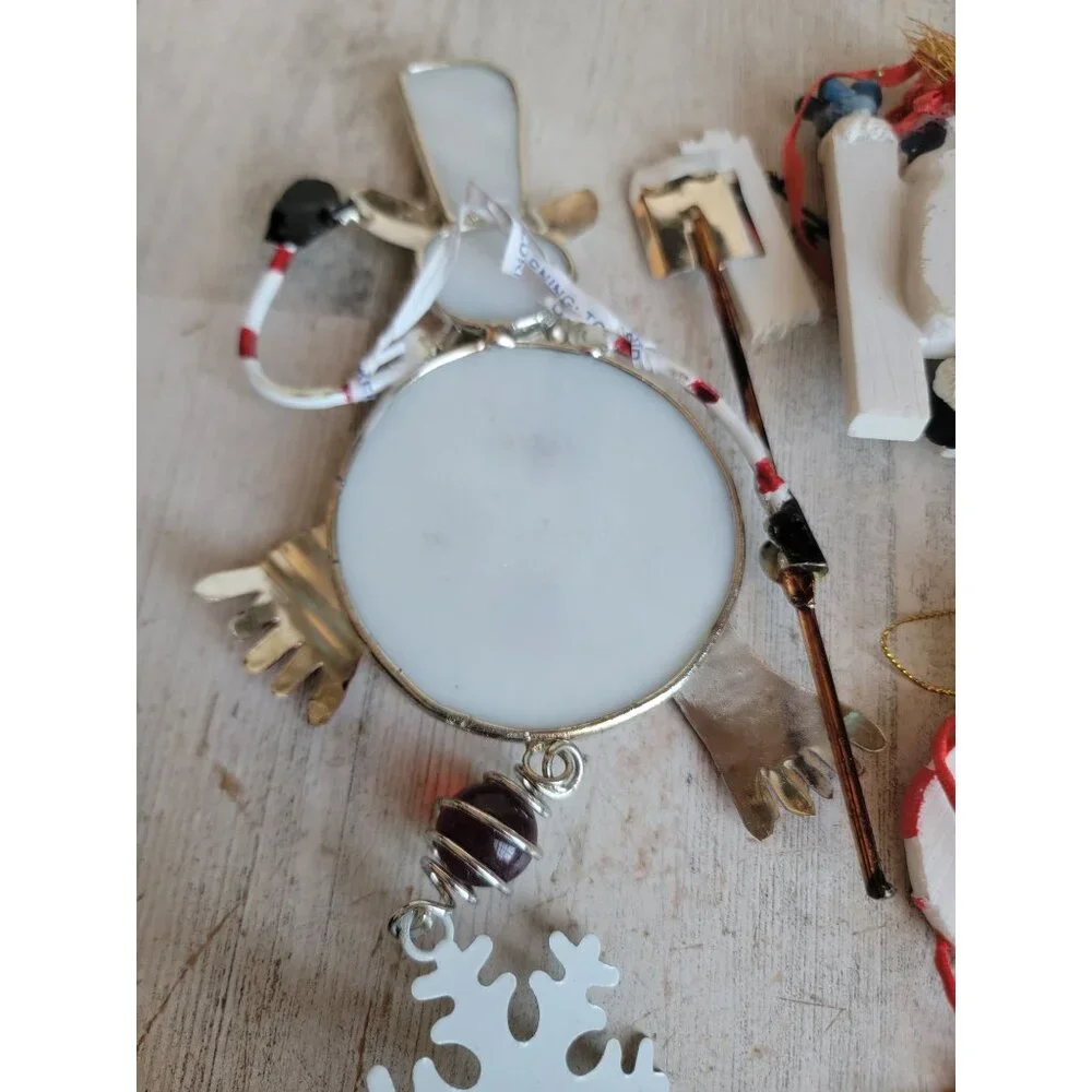 Snowman snowflake dangle‎ feet variety ornament Xmas set unique